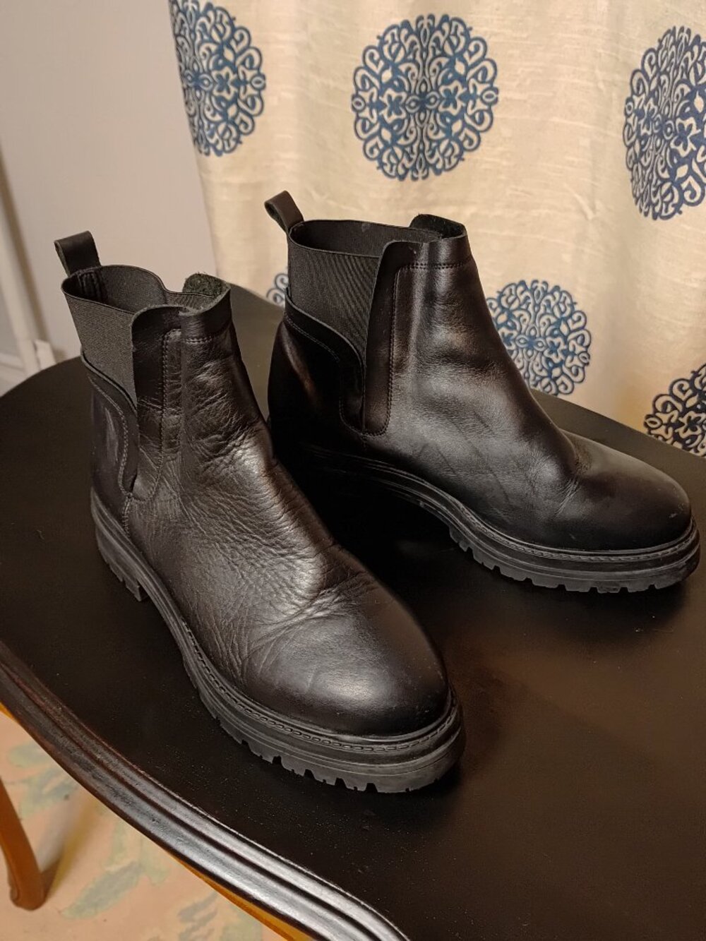 Steve Madden Moira Black Leather Ankle Boots Women's Size 11 Made in Portugal